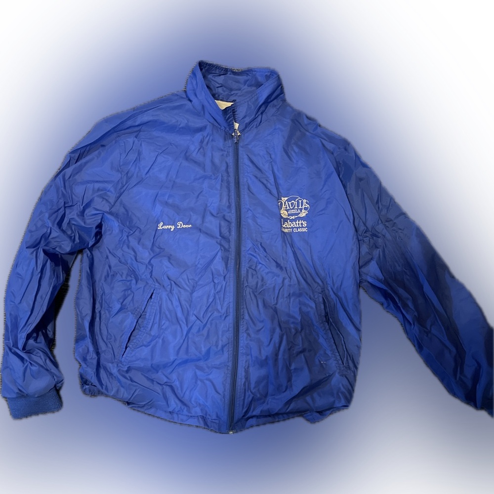 Vintage 80s Tyrol Blue Windbreaker Jacket – Labatt’s Charity Classic, Size M